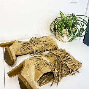 08. MICHAEL KORS Tan Leather Suede Fringe Boots…unfortunately too big for me!